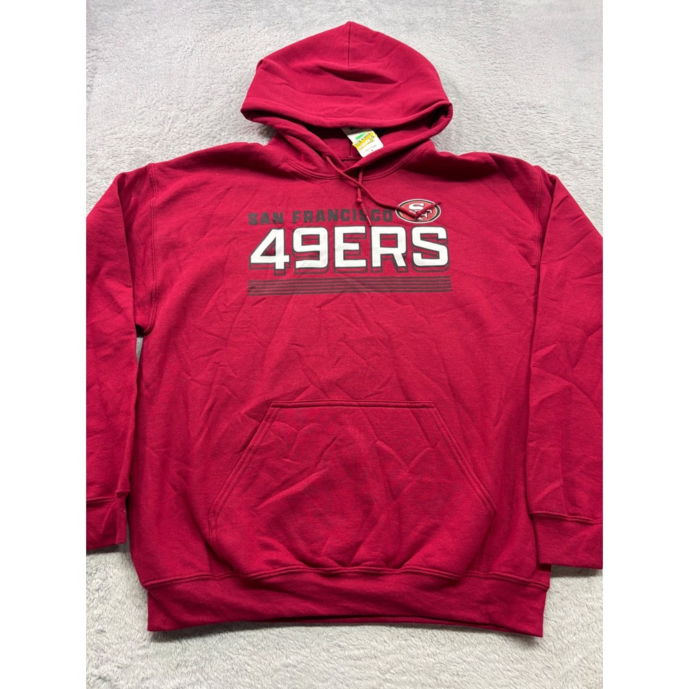 NFL San Francisco 49ers Red Pullover‎ Hoodie Mens Large CSA New With Tags